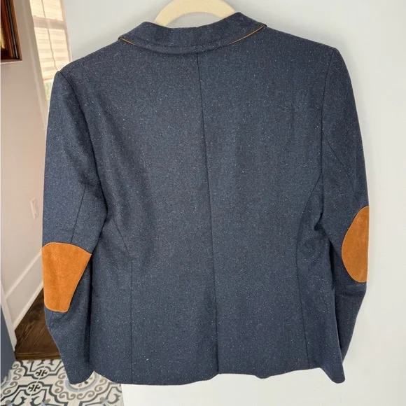 Taylor Stitch Dark Blue Blazer with Tan Elbow Patches - Picture 3 of 3